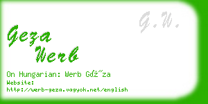 geza werb business card